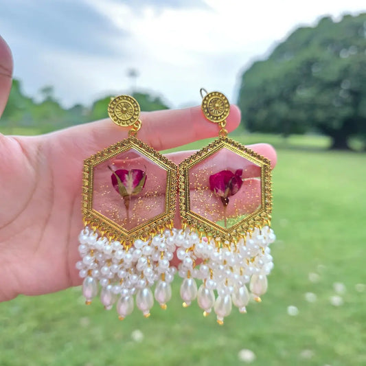 Pearl Bloom Jhumkas