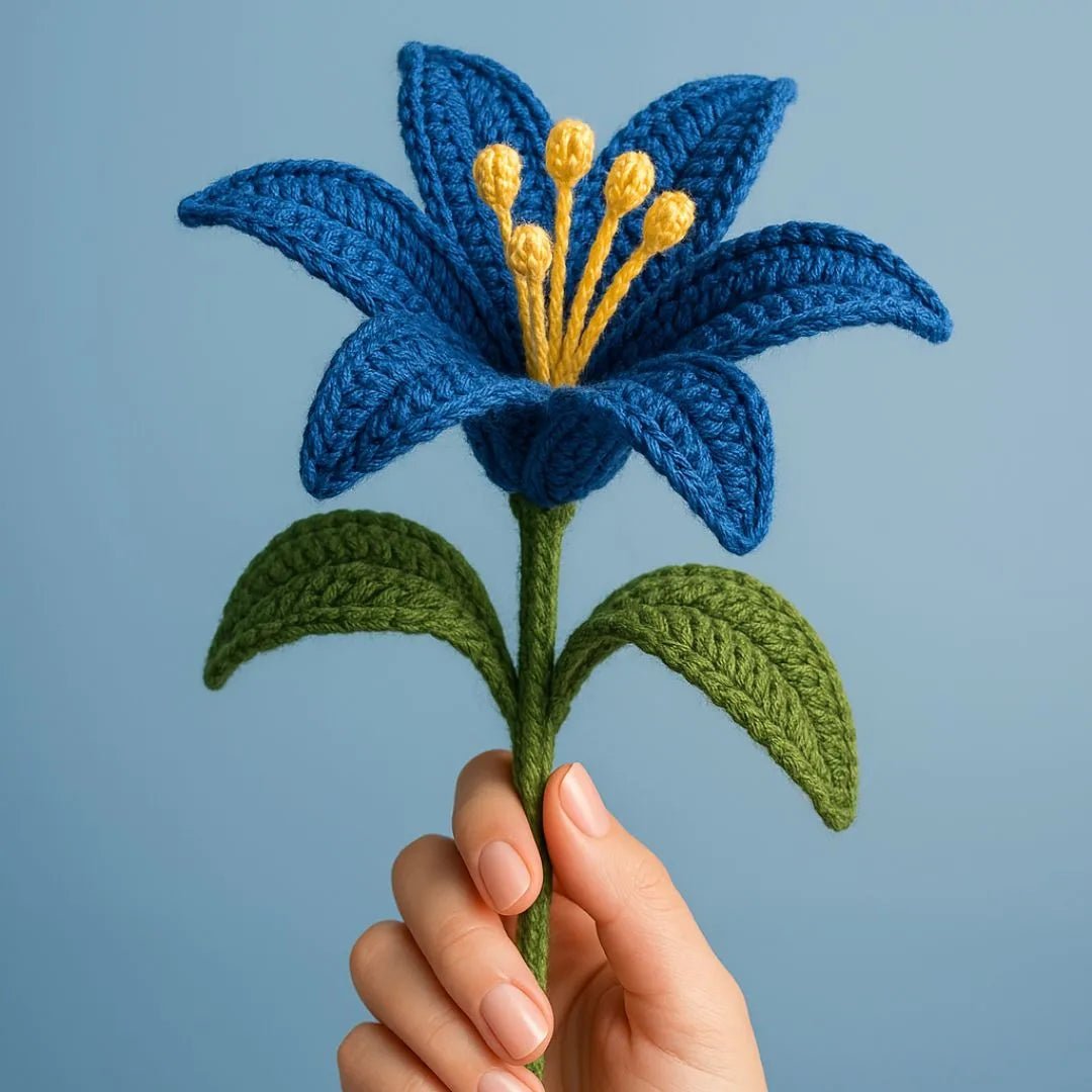 Blue Crochet Lily - BR CRAFTS