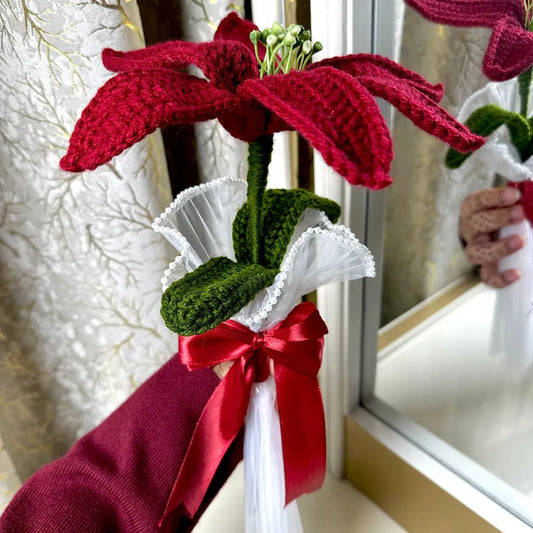 Crimson Star Crochet Lily