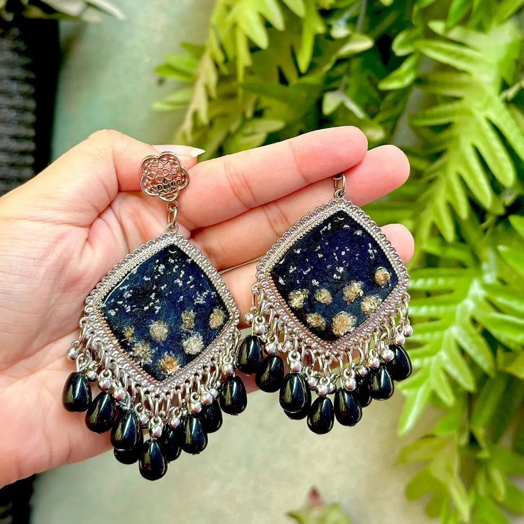 ✨ Midnight Galaxy Resin Earrings