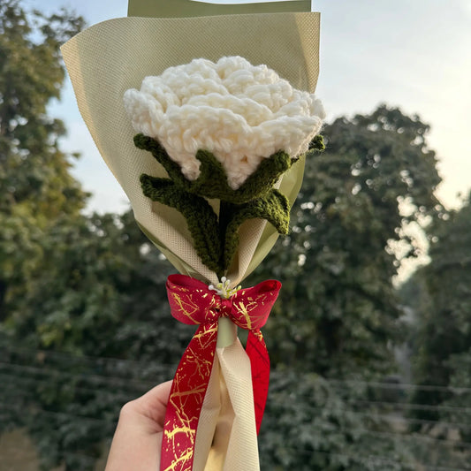 Ivory Dream Crochet Rose 🤍