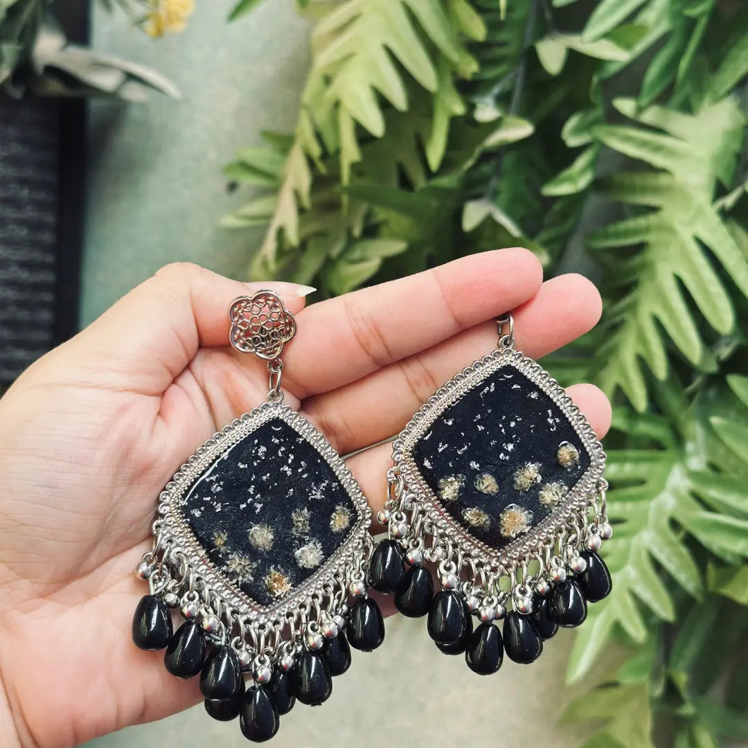 ✨ Midnight Galaxy Resin Earrings