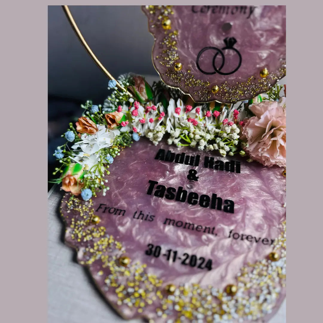 💍 Custom Resin Engagement Plaque