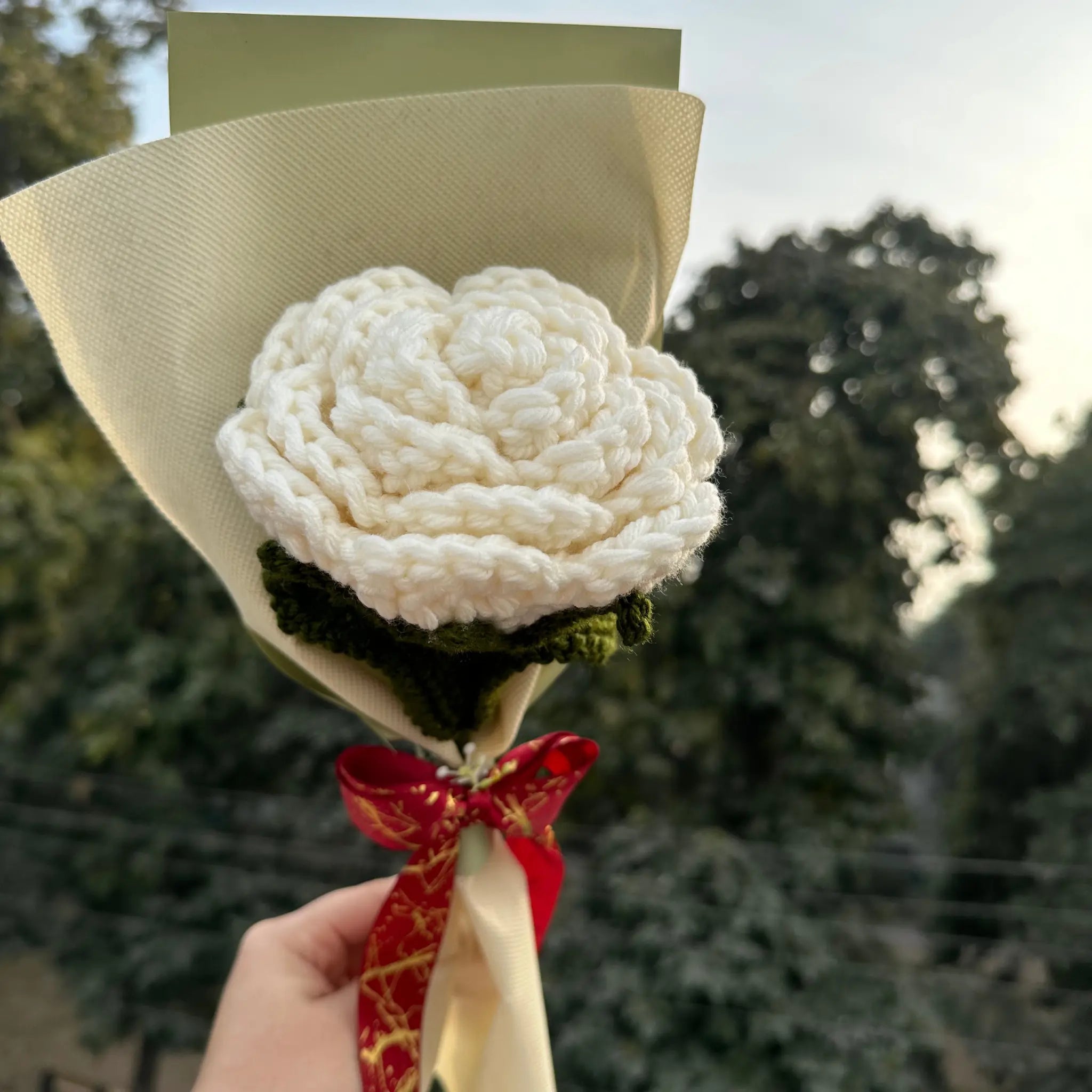 Ivory Dream Crochet Rose 🤍