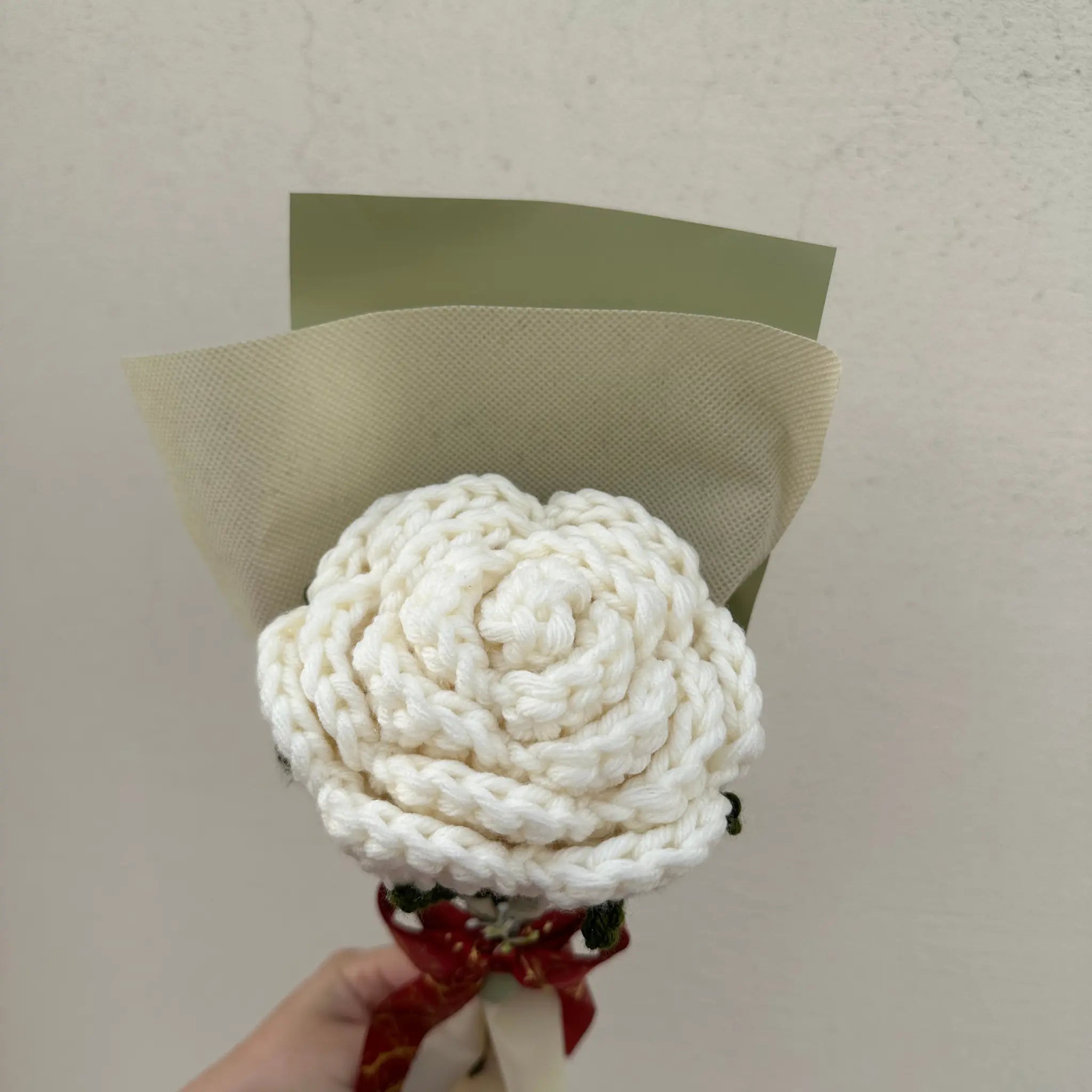 Ivory Dream Crochet Rose 🤍