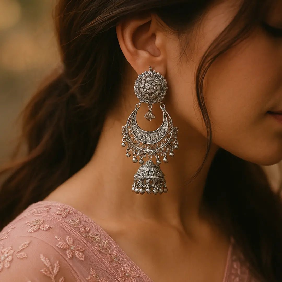 Chaand Baliyan - Silver - BR CRAFTS