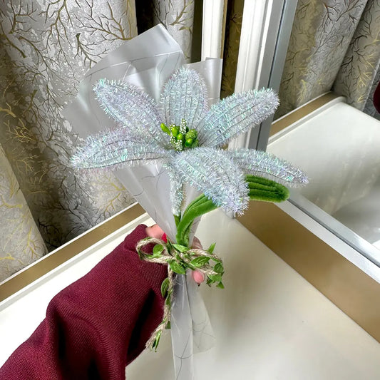 Moonlight Frost Crochet Flower