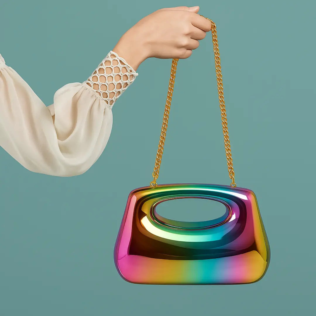 Rainbow Metal Clutch