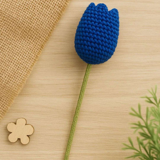 Blue Crochet Tulip
