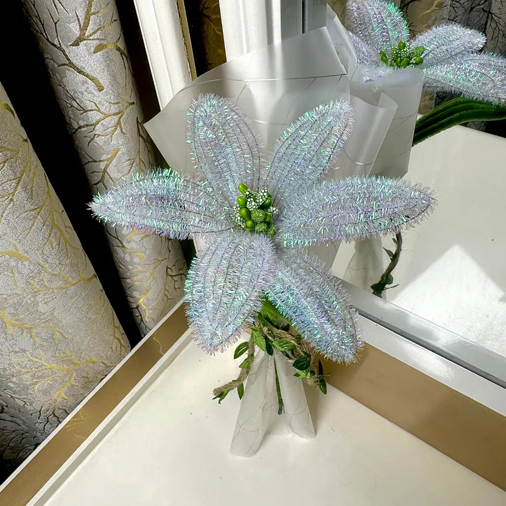 Moonlight Frost Crochet Flower