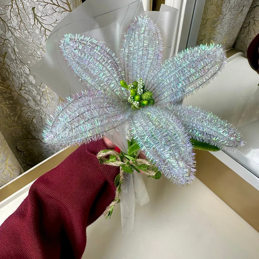 Moonlight Frost Crochet Flower
