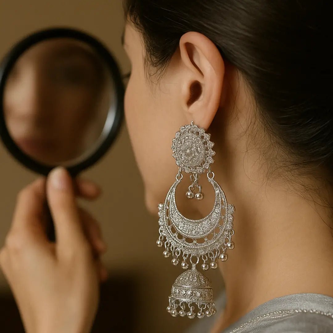 Chaand Baliyan - Silver - BR CRAFTS