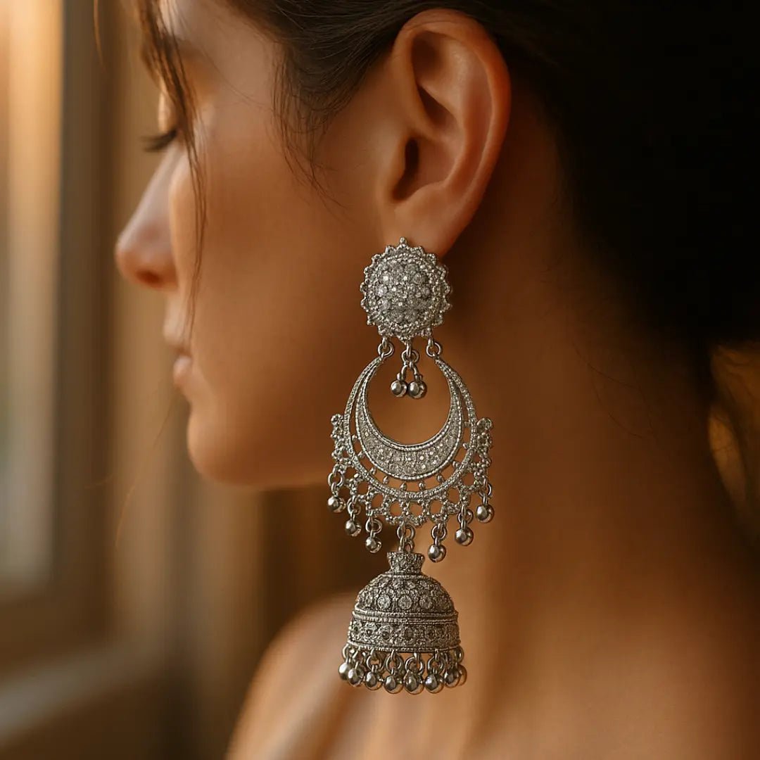 Chaand Baliyan - Silver - BR CRAFTS