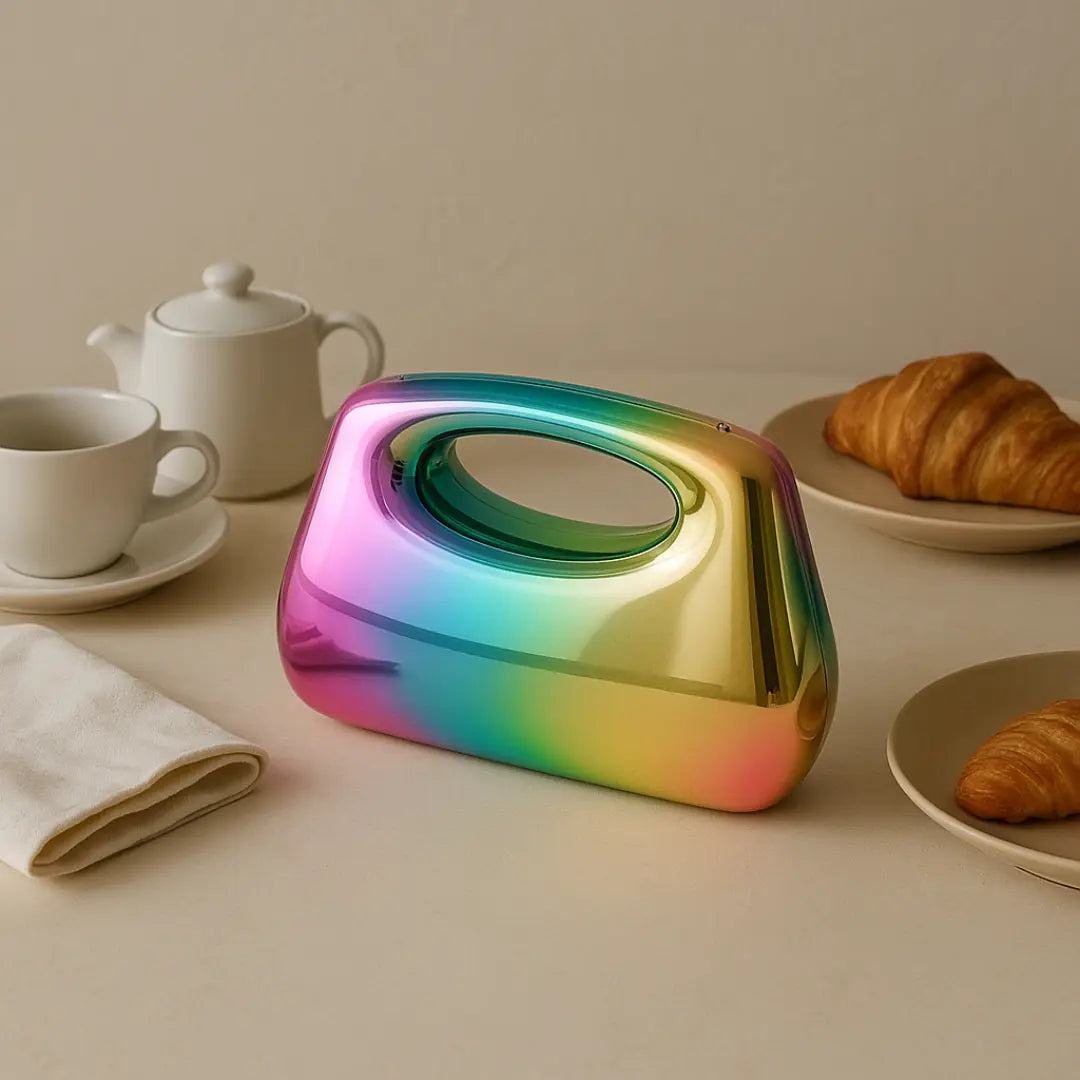Rainbow Metal Clutch