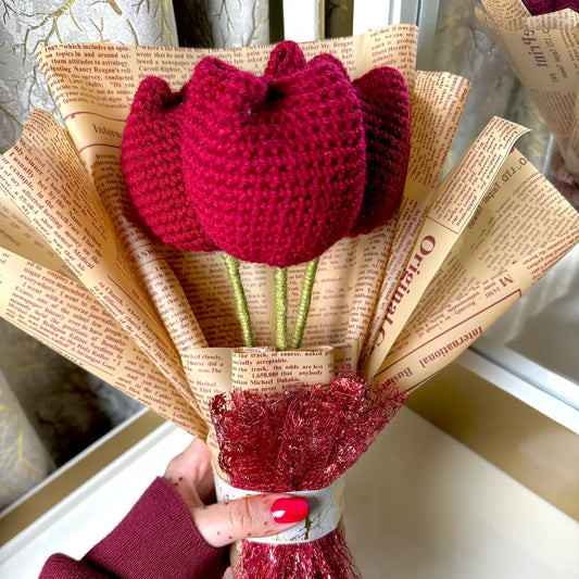 Crimson Cozy Tulip Bouquet