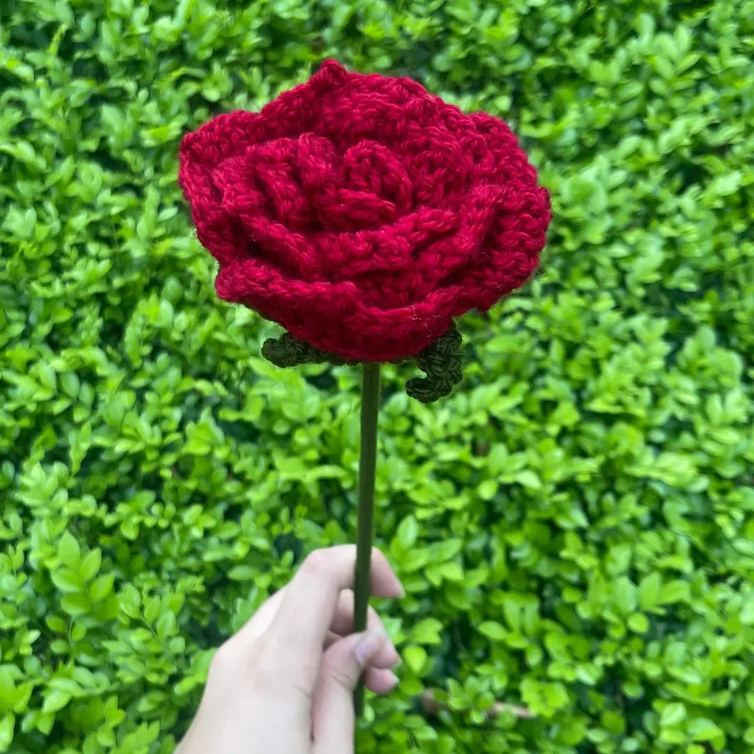 Red Crochet Blooming Rose 🌹 - BR CRAFTS