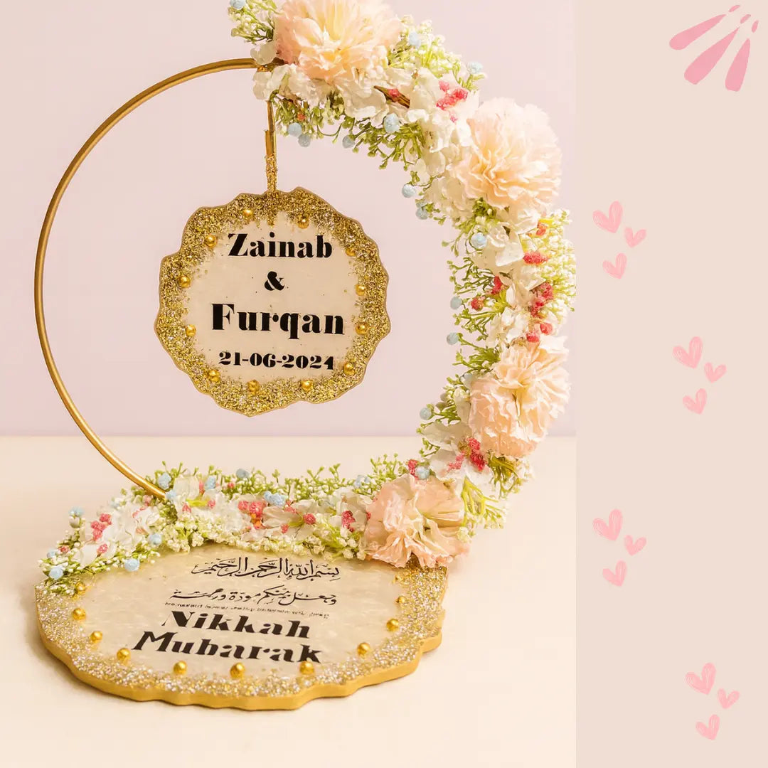 🌸 Custom Resin Nikkah Plaque Set