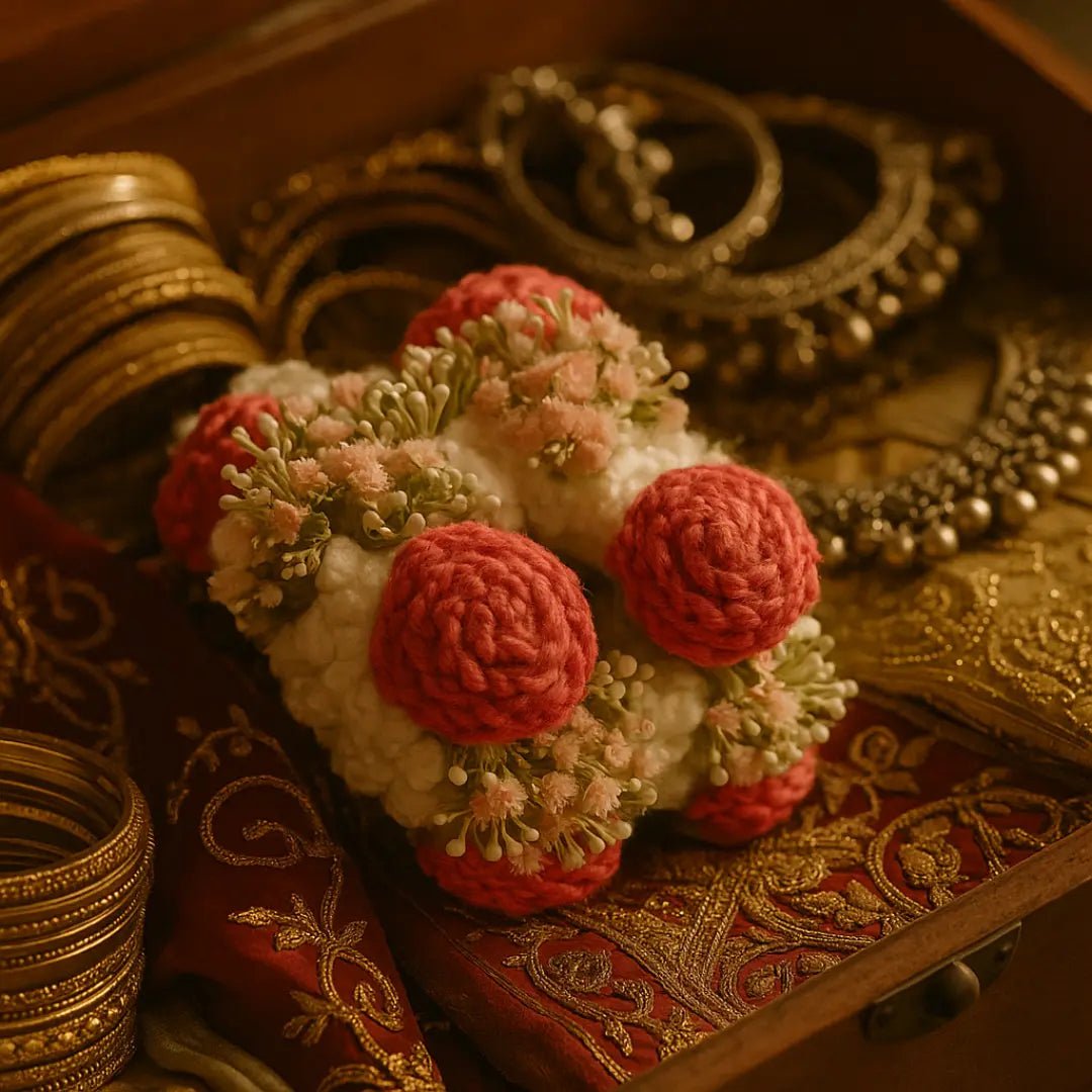 Handcrafted Crochet Floral Gajras– Elegant Ethnic - Inspired Wrist Accessory for Women - BR CRAFTS