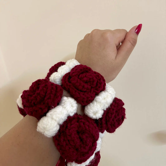 Maroon Bloom Crochet Gajra