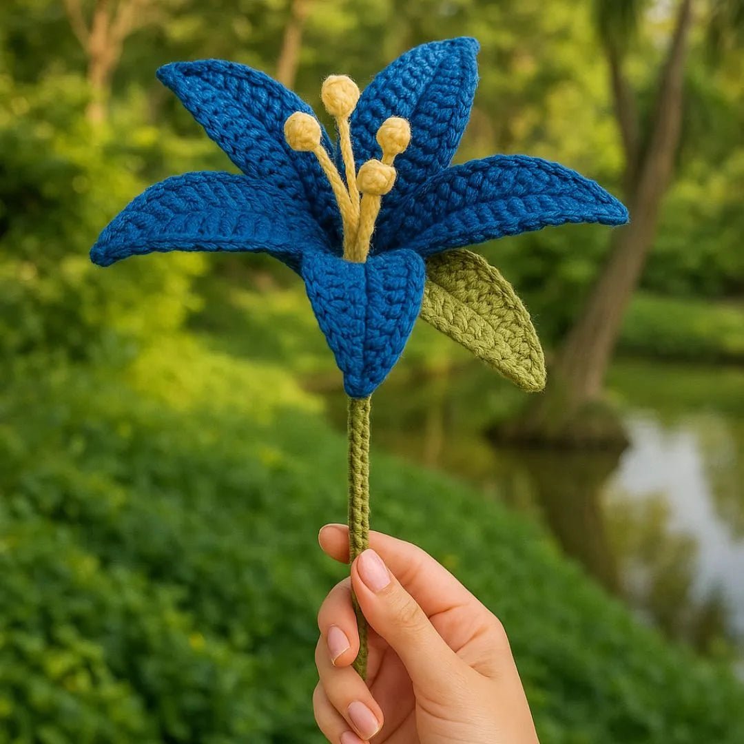 Blue Crochet Lily - BR CRAFTS