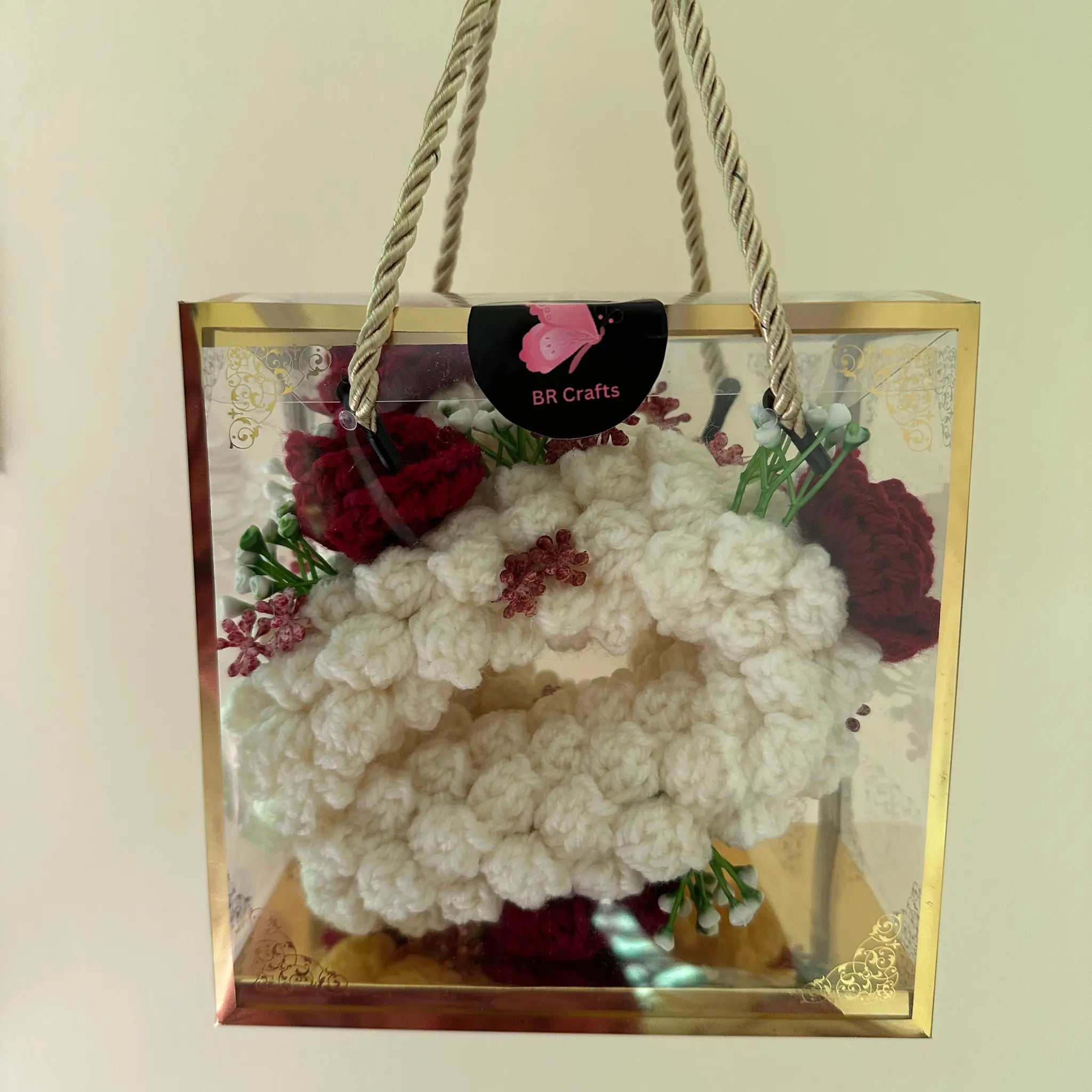Crochet Rose with Baby's Breath Gajras