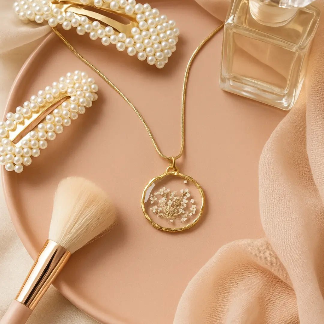 Golden Aura Resin Necklace - BR CRAFTS