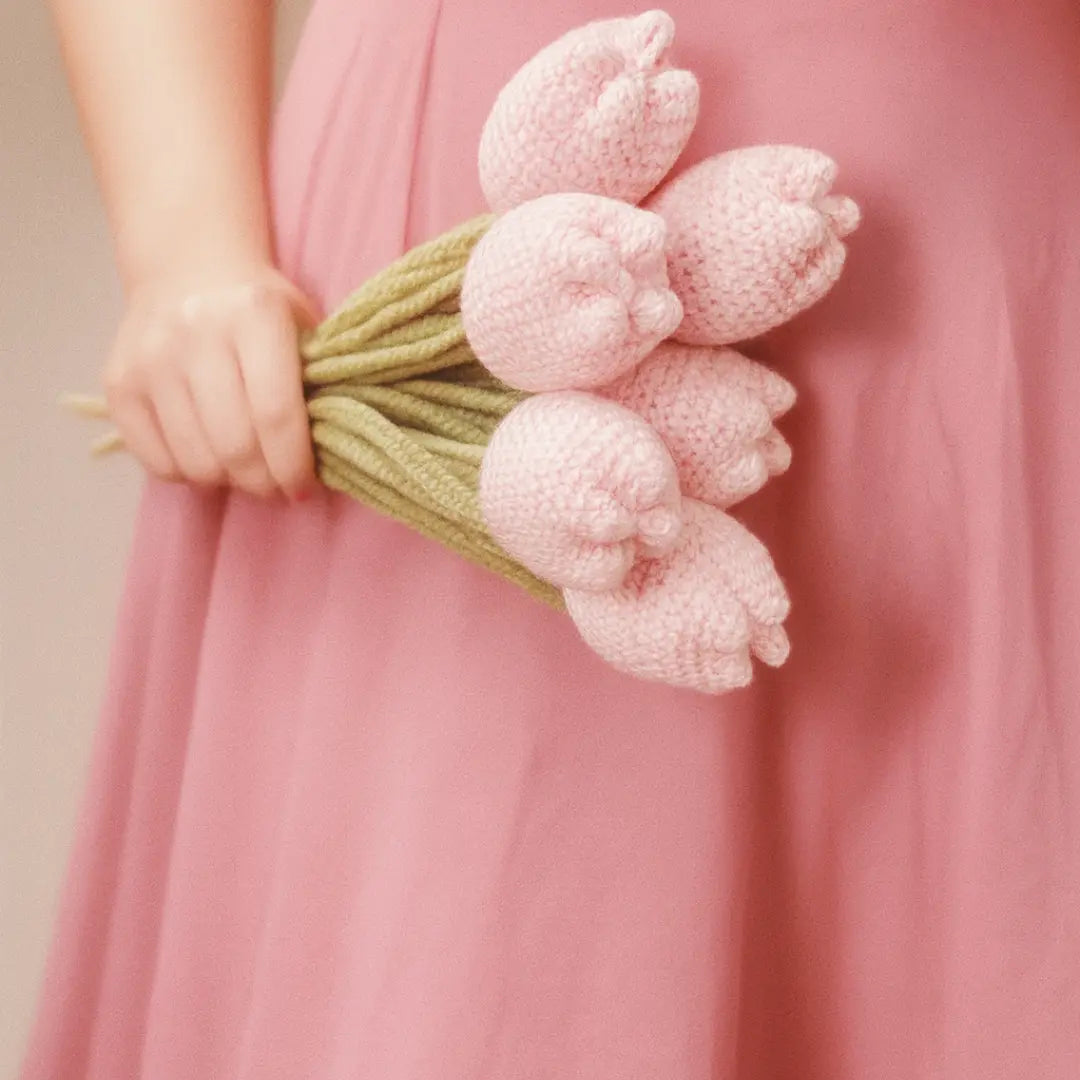 Pink Crochet Tulips