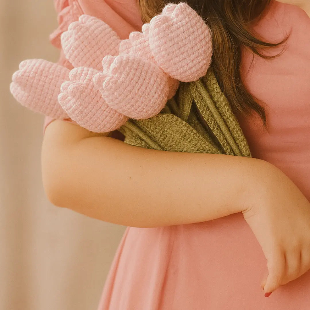 Pink Crochet Tulips