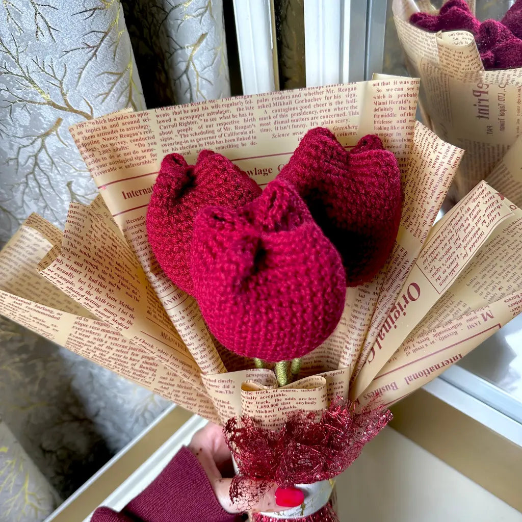 Crimson Cozy Tulip Bouquet