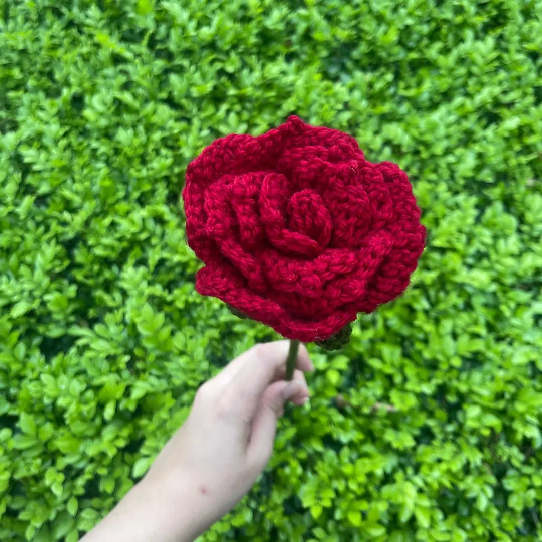 Red Crochet Blooming Rose 🌹 - BR CRAFTS