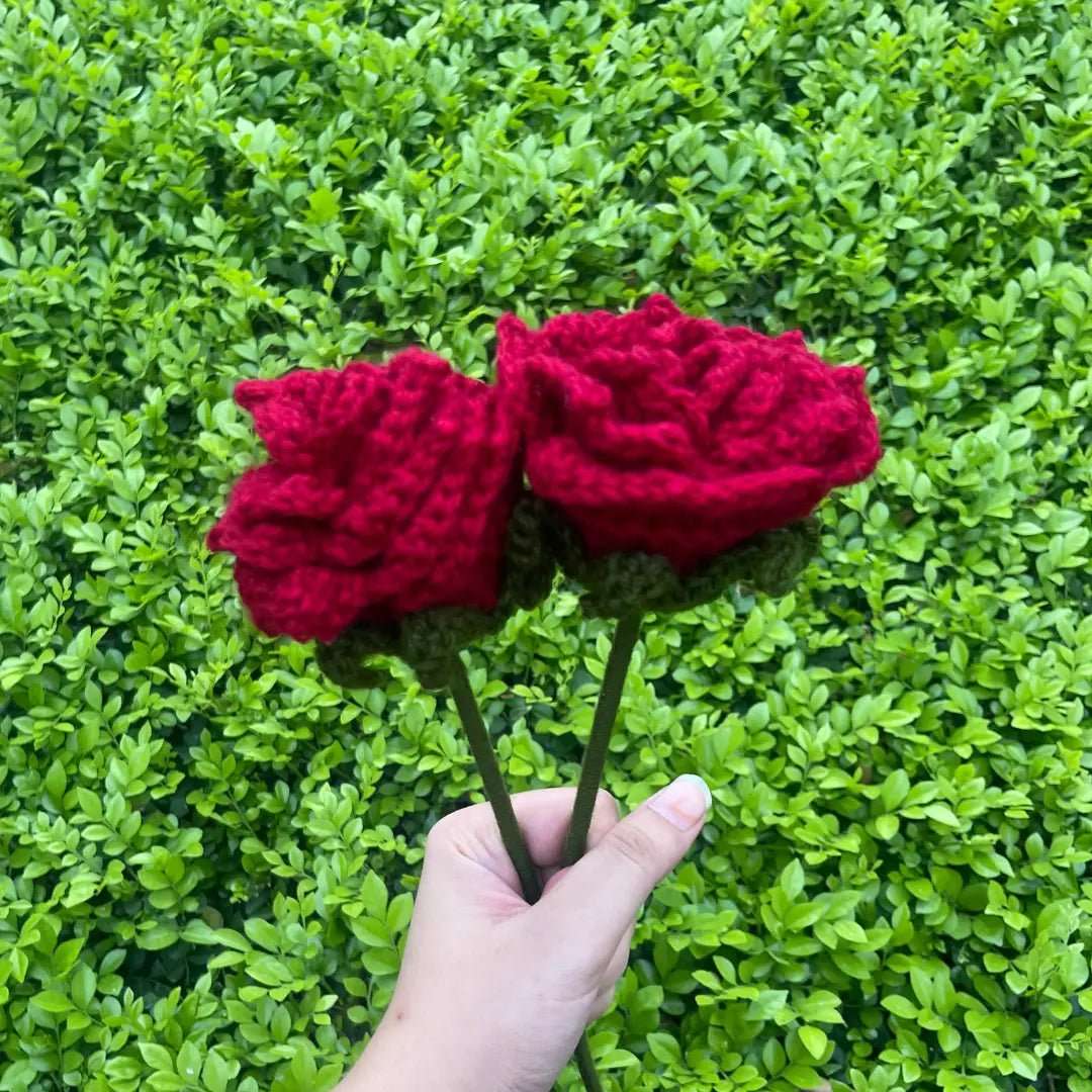 Red Crochet Blooming Rose 🌹 - BR CRAFTS