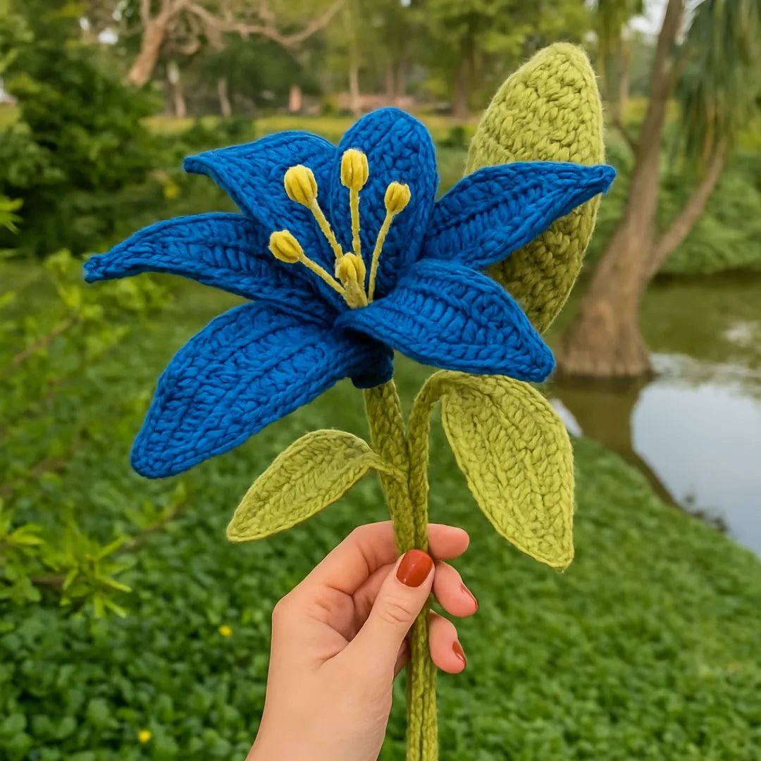 Blue Crochet Lily - BR CRAFTS