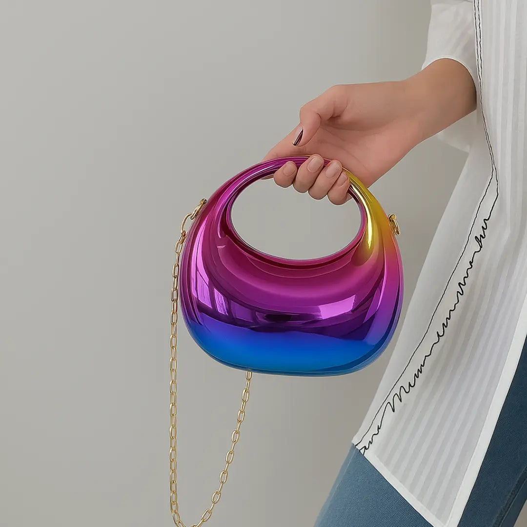 Mini Rainbow Metal Clutch