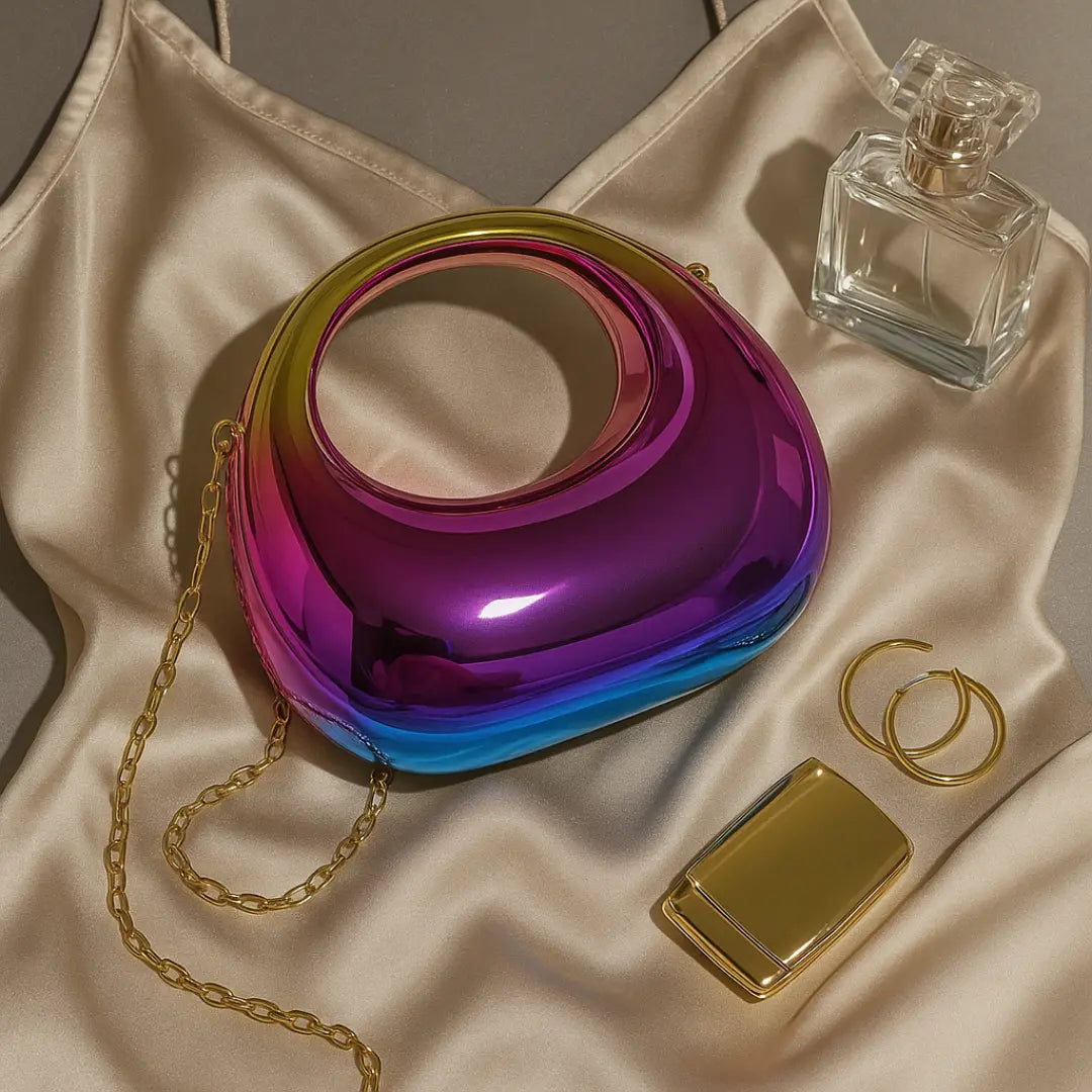 Mini Rainbow Metal Clutch