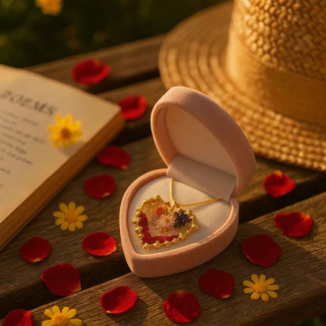 Blooming Heart Resin Pendant - BR CRAFTS