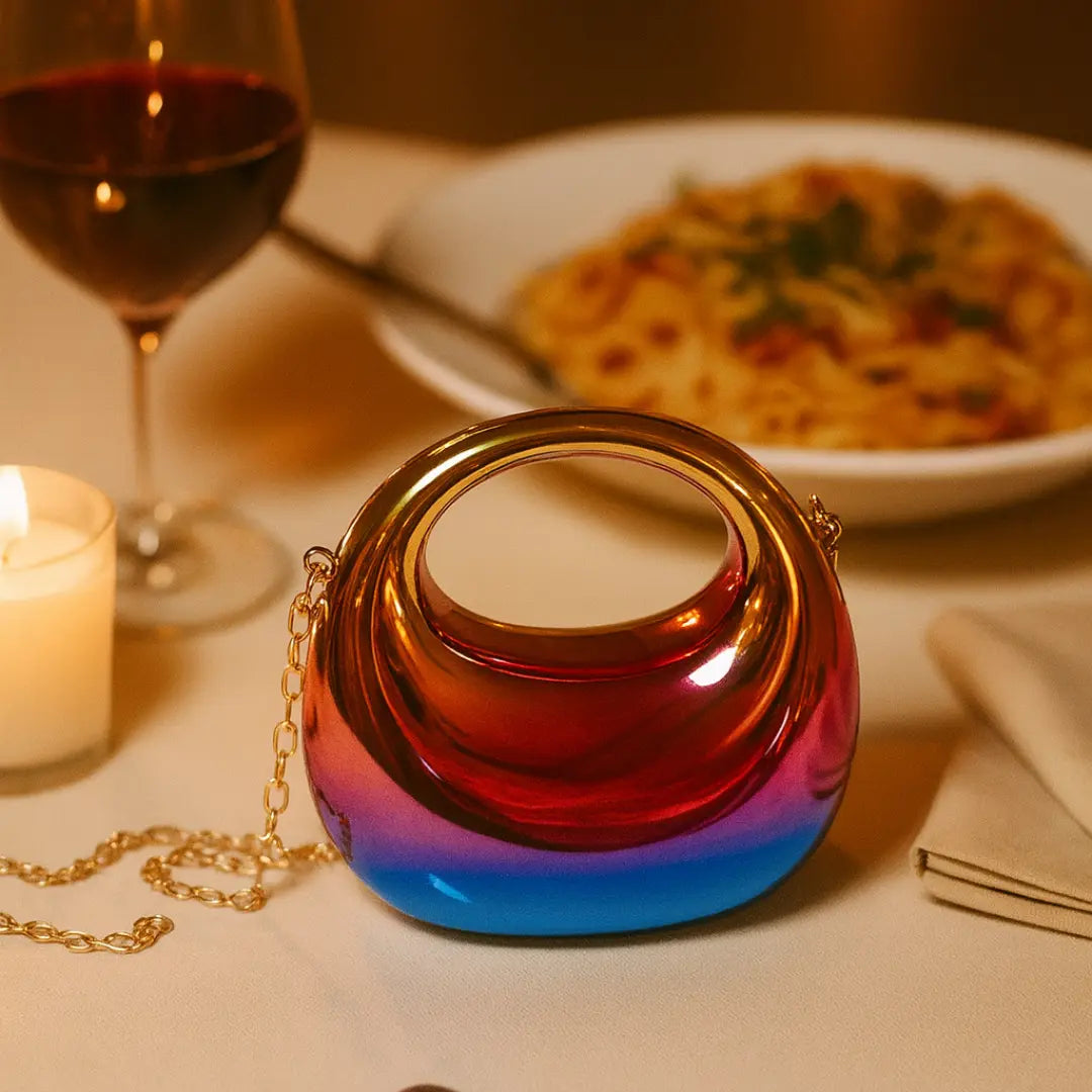 Mini Rainbow Metal Clutch