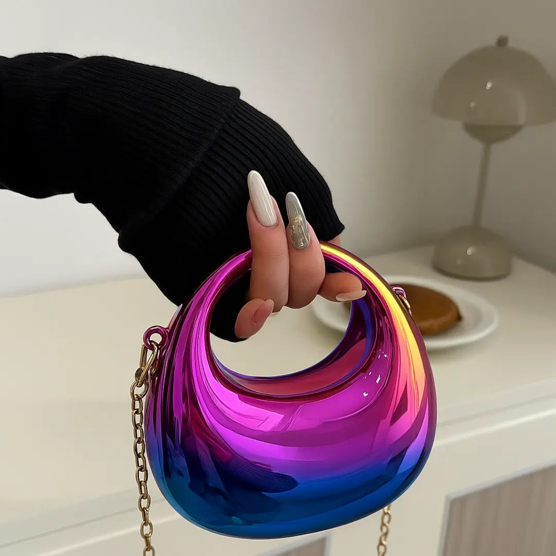 Mini Rainbow Metal Clutch