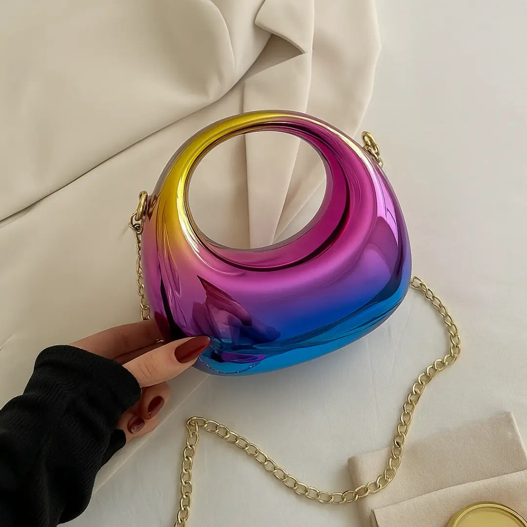 Mini Rainbow Metal Clutch