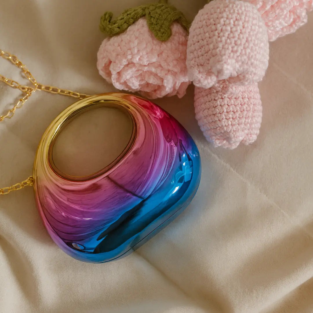 Mini Rainbow Metal Clutch