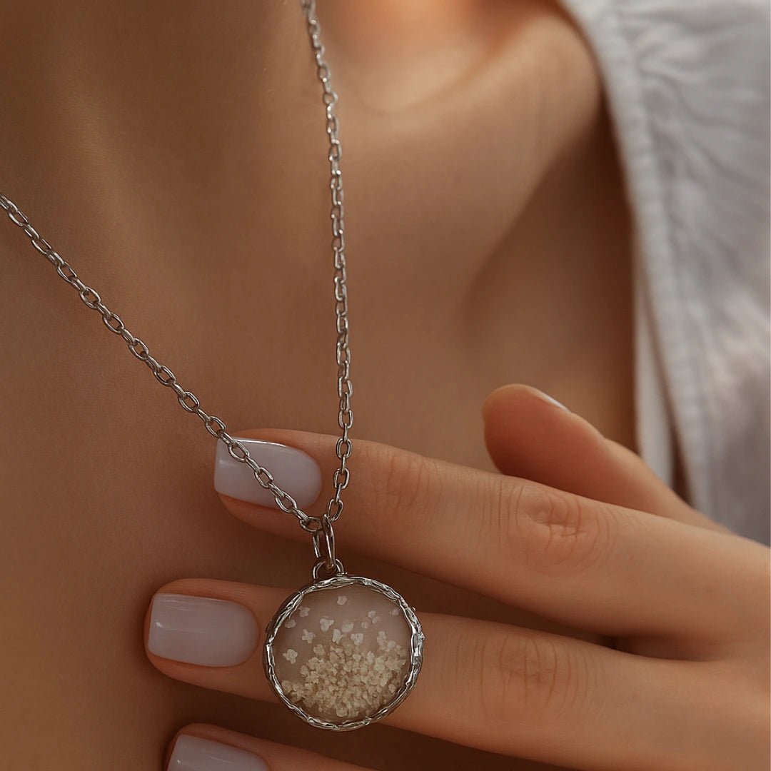 Silver Aura Resin Necklace - BR CRAFTS