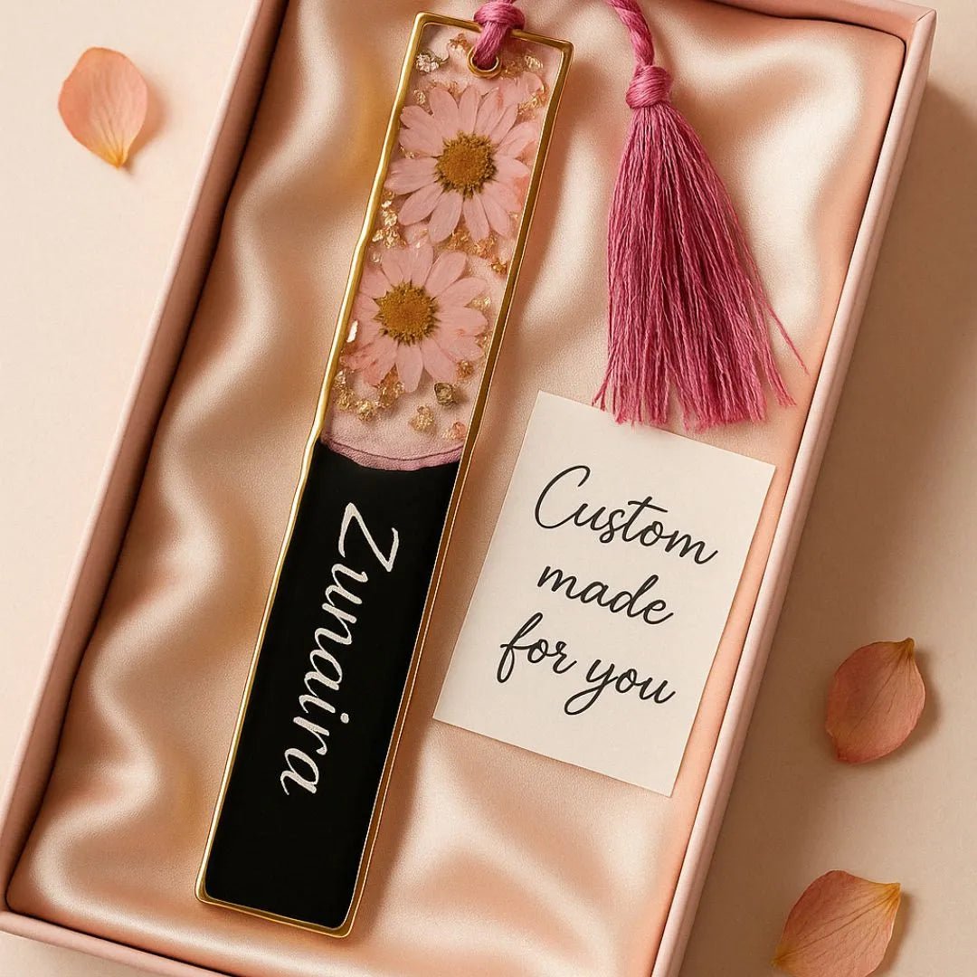 Custom Floral Resin Bookmark - BR CRAFTS