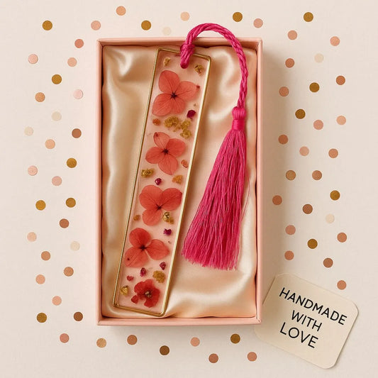 Pink Floral Resin Bookmark