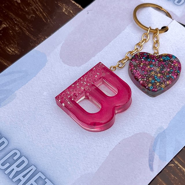 B Keychain - Resin Customise Keychain – BR CRAFTS