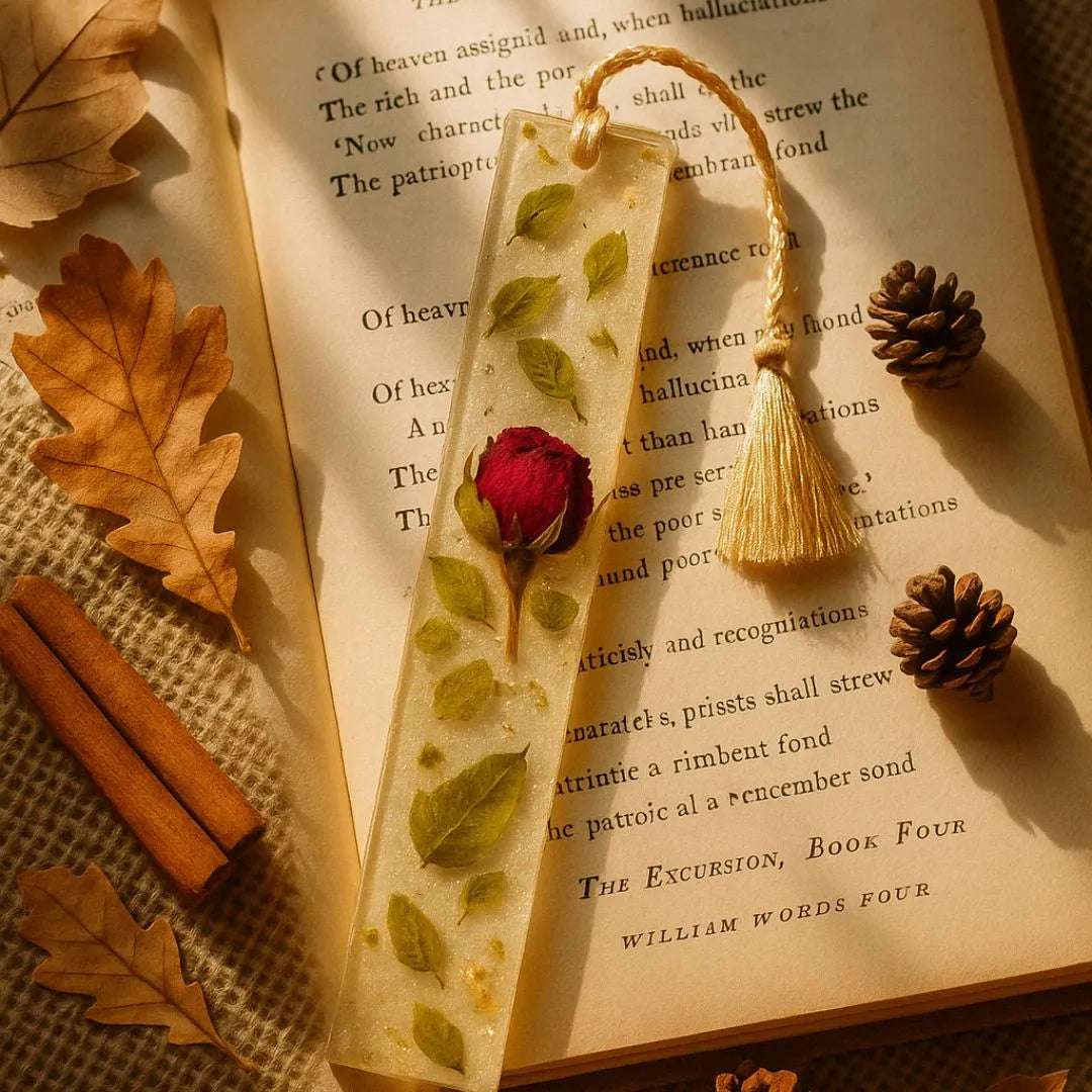 Resin Bookmark with Embedded Leaves