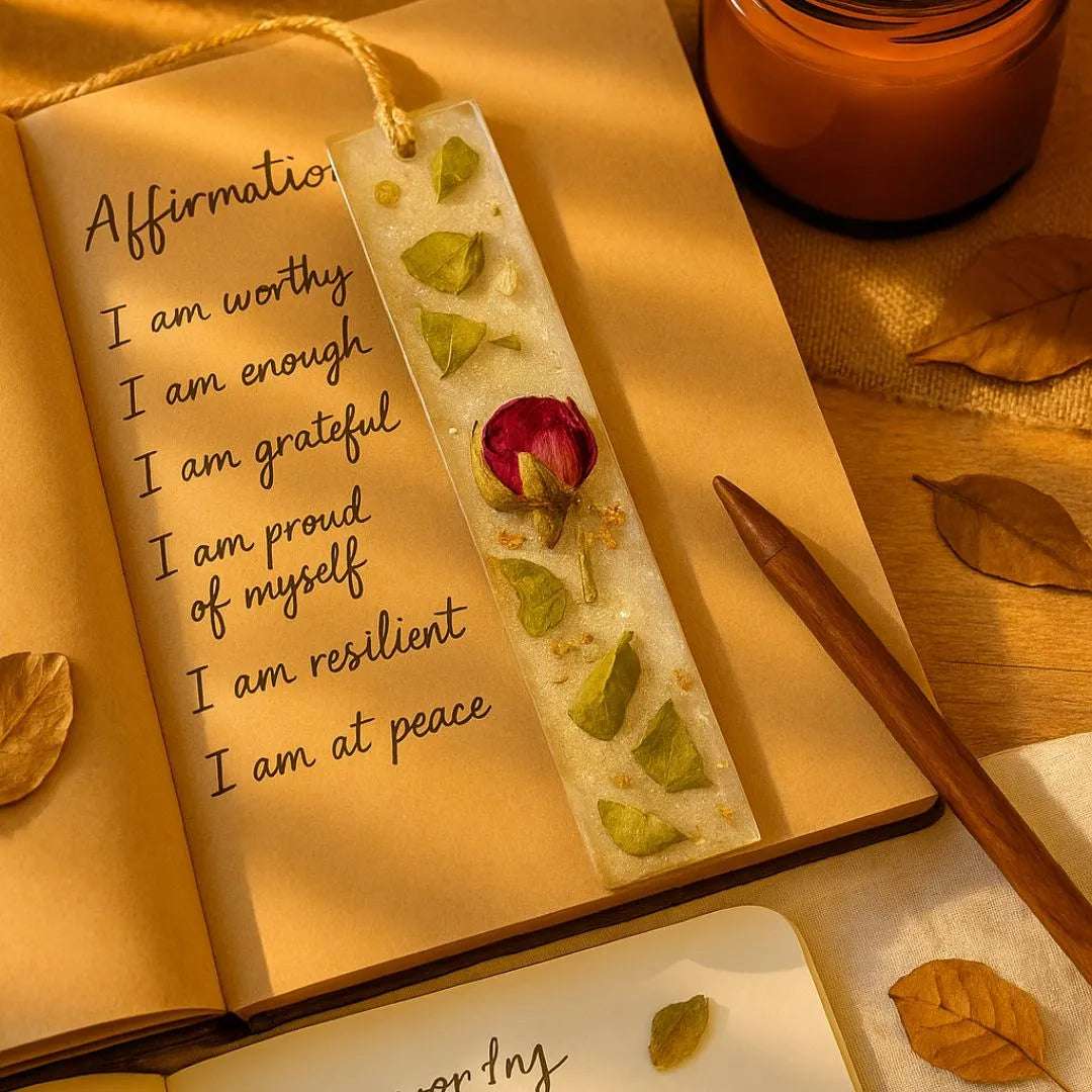 Resin Bookmark with Embedded Leaves