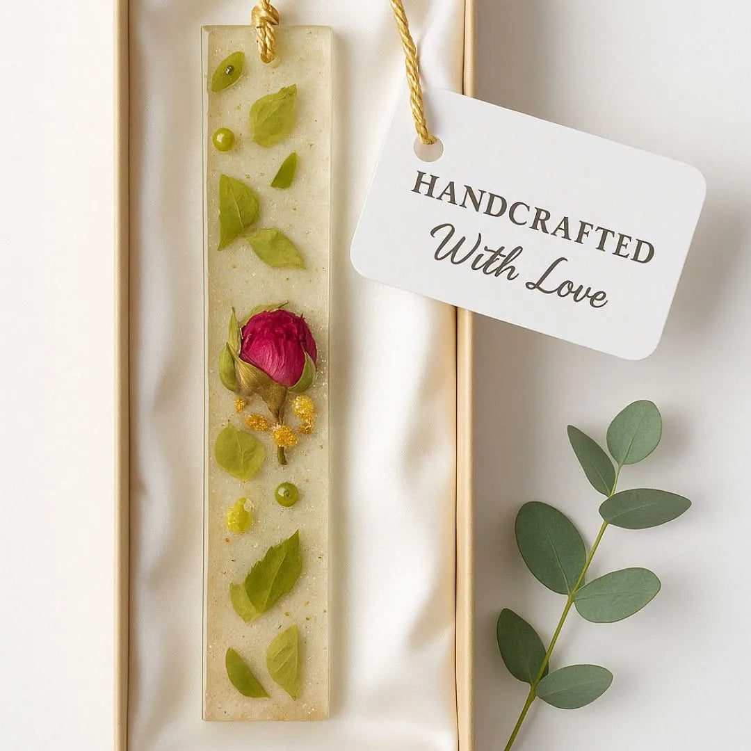 Resin Bookmark with Embedded Leaves