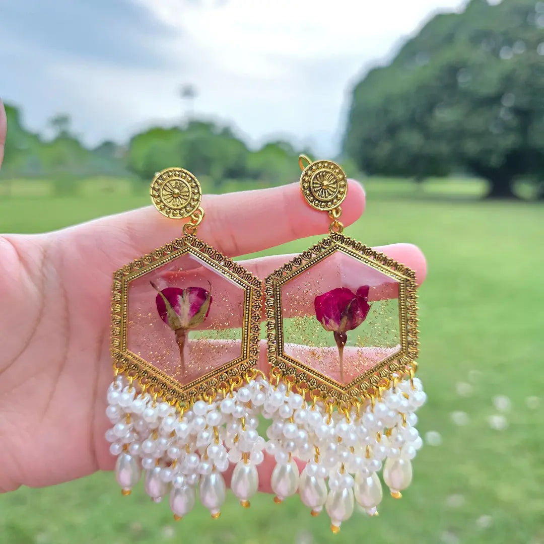 Pearl Bloom Jhumkas