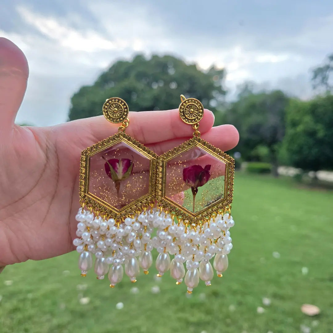 Pearl Bloom Jhumkas