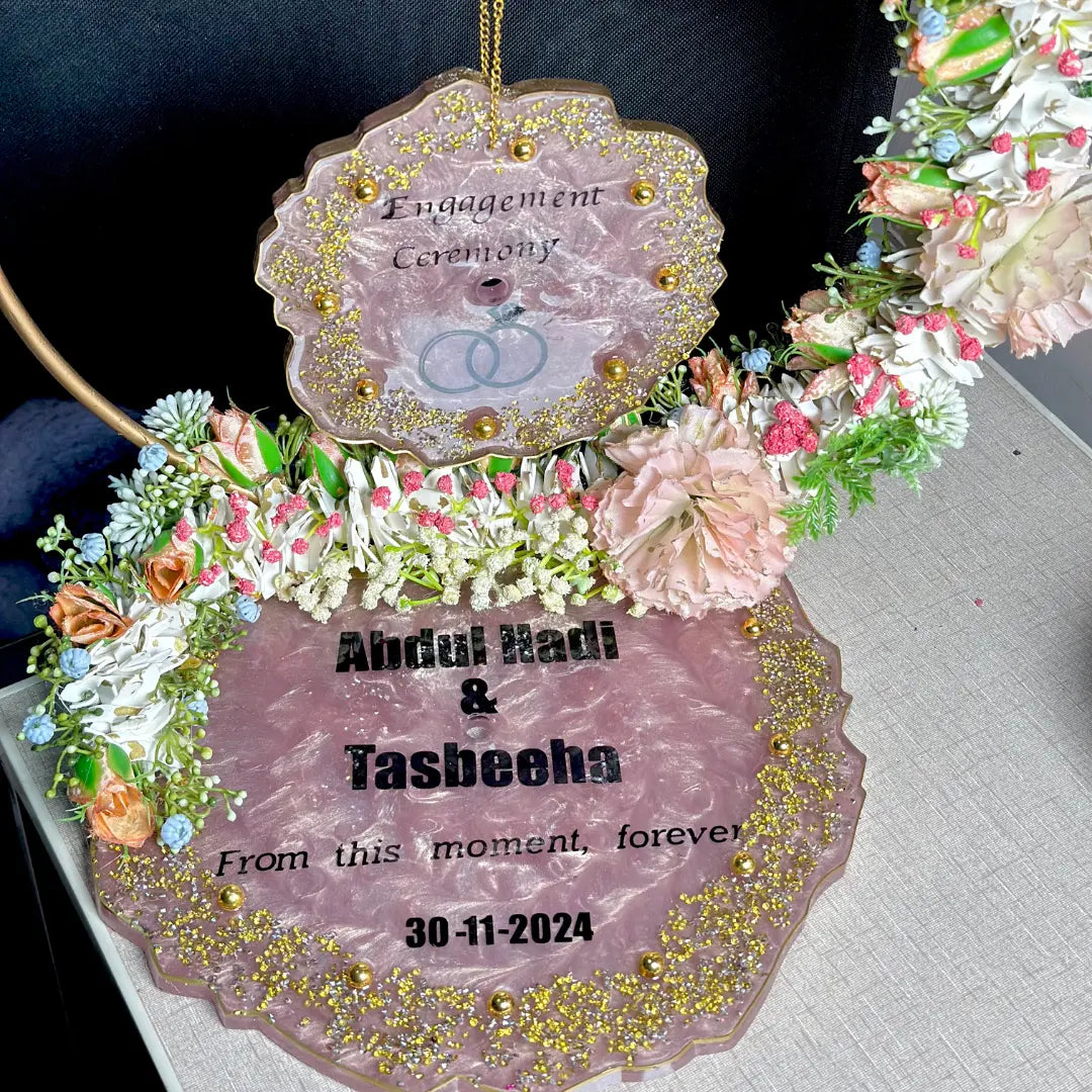 💍 Custom Resin Engagement Plaque
