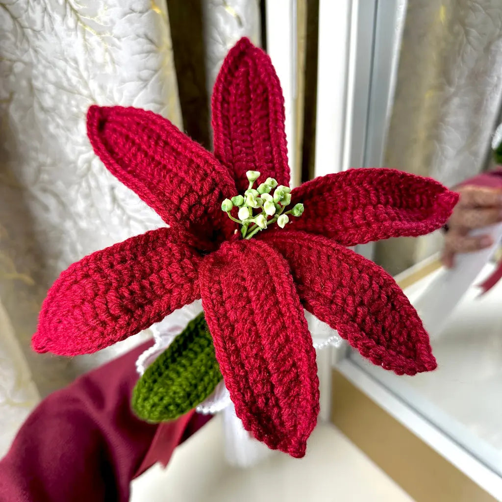 Crimson Star Crochet Lily
